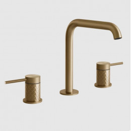 Смеситель для раковины, Gessi, 316 Intreccio, цвет-Warm Bronze Brushed PVD
