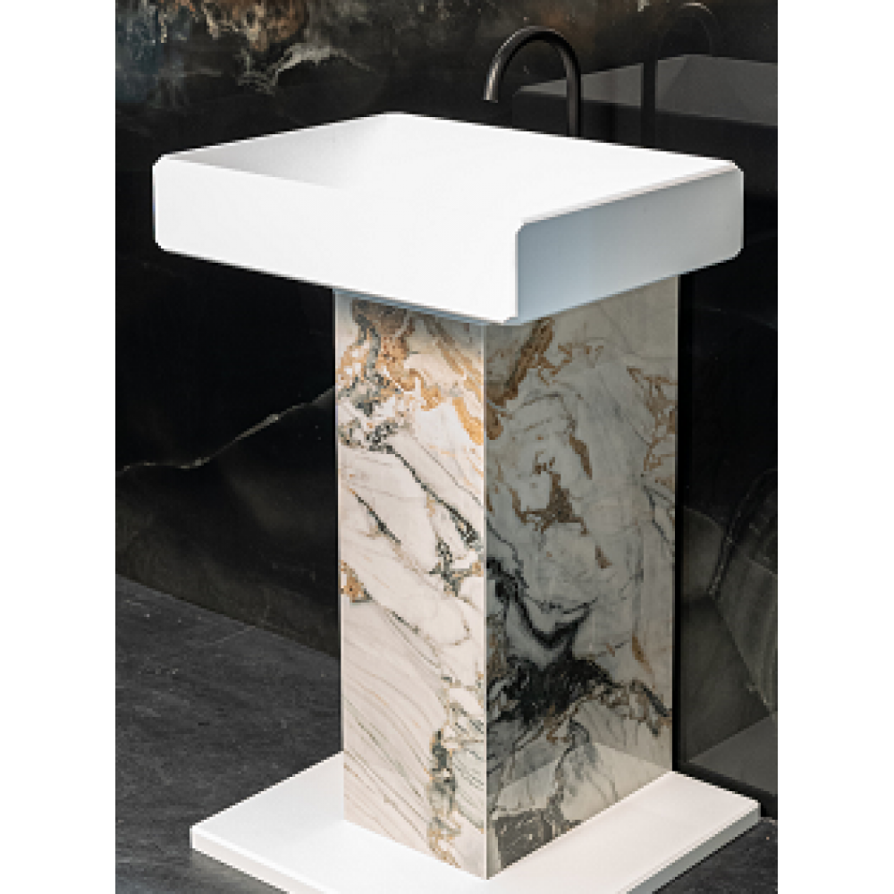 Раковина, Moma, шгв 450*600*900, отверстия для смесителя-1, цвет-белый матовый/Etoile Symphonie