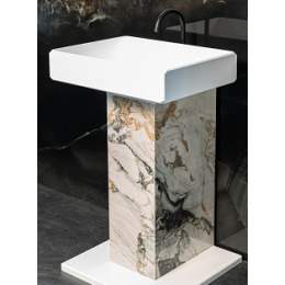 Раковина, Moma, шгв 450*600*900, отверстия для смесителя-1, цвет-белый матовый/Etoile Symphonie