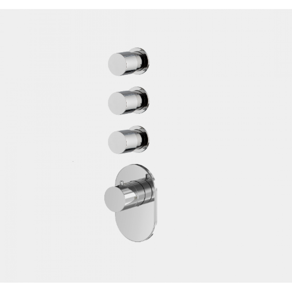 Смеситель для душа, Fima Carlo Frattini, Fimatherm, на 3 потребителя, цвет-черный матовый