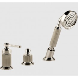 Смеситель для ванны и душа, Gessi, VENTI20, на 2 потребителя, цвет-Nickel PVD