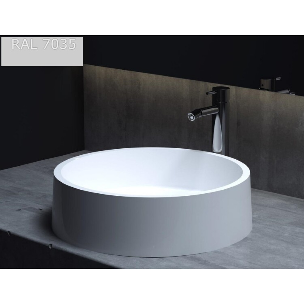 Раковина, Salini, Gloria, шгв 440*440*125, отверстия для смесителя-отсутствуют, цвет внутри и снаружи-RAL7035 матовый