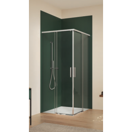 Душевое ограждение, Huppe, Vita Minimal, шгв 900*1100*2000, серебристый глянцевый, цвет стекла-прозрачный, Anti-Plaque