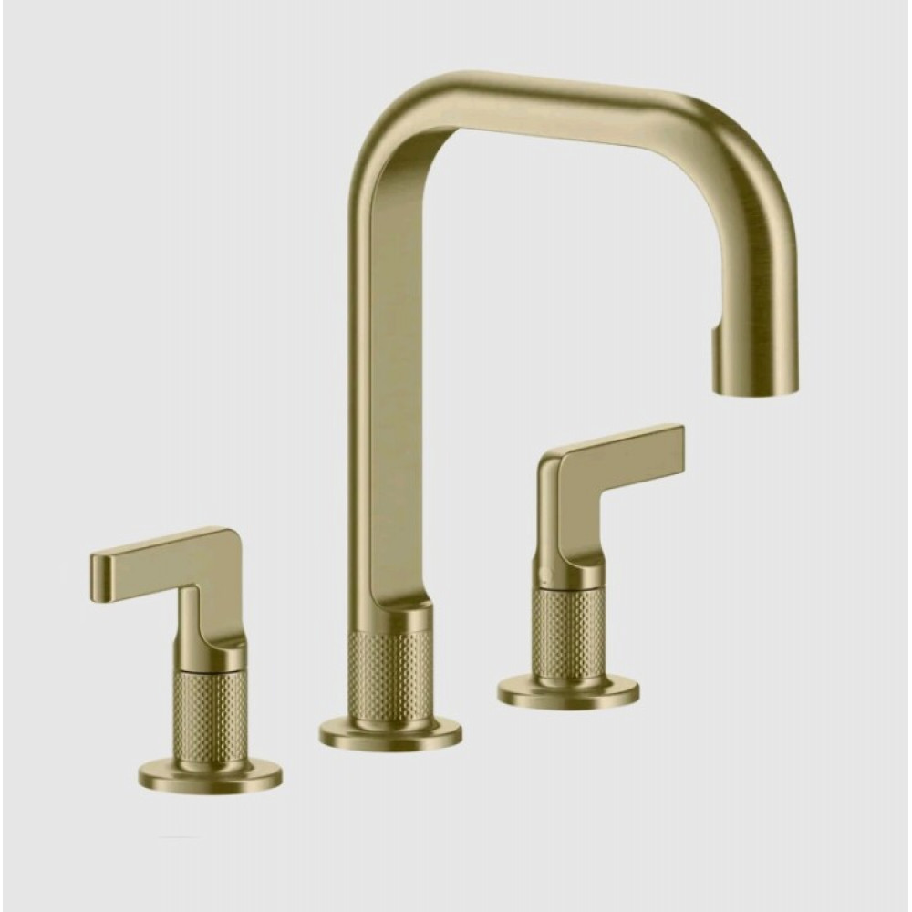 Смеситель для раковины, Gessi, Inciso, цвет-Brushed Brass PVD