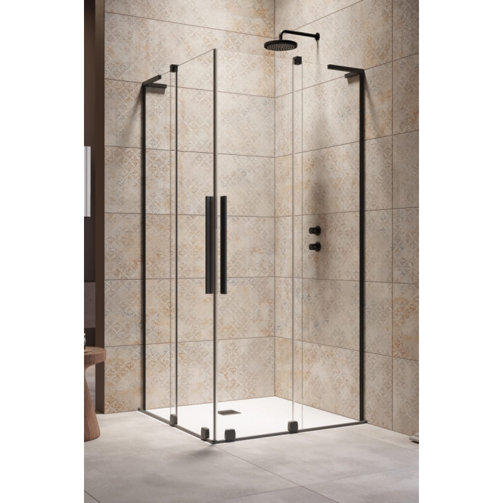 Дверь, Radaway, Furo SL, шв 900*2000, петли-справа, чёрный матовый, цвет стекла-прозрачный, Easy Clean