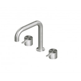 Смеситель для раковины, Quadro design, Source, цвет-сталь шлифованная/брашированная (Steel Brushed)