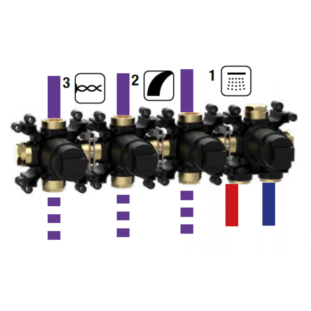 Внутренняя часть, Almar, Water Control Modular, назначение-смеситель для душа термостатический, стандарт подвода воды-3/4", не окрашен (Товар заказной, 