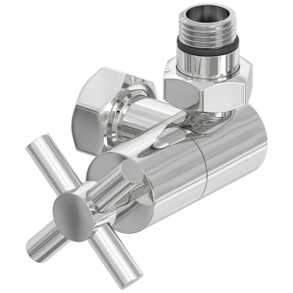 Вентиль, Сунержа, 3D, G 1/2" НР х G 3/4" НГ, правый, крест, цвет-сталь без покрытия