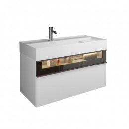 Тумба под раковину, Burg, Yumo, шгв 1015*470*610, раковина-в комплекте, цвет-белый, высокий блеск