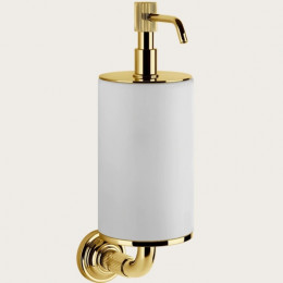 Дозатор для жидкого мыла, Gessi, VENTI20, шгв 75*136*254, цвет дозатора-Gold PVD/белый