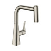 Смеситель для кухни, Hansgrohe, Metris M71, цвет-сталь