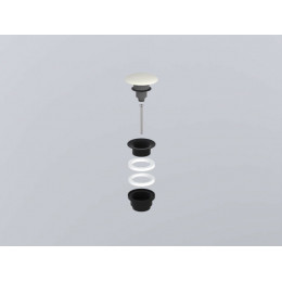 Донный клапан, CIELO, универсальный, 1 1/4", цвет-черный матовый/Talco