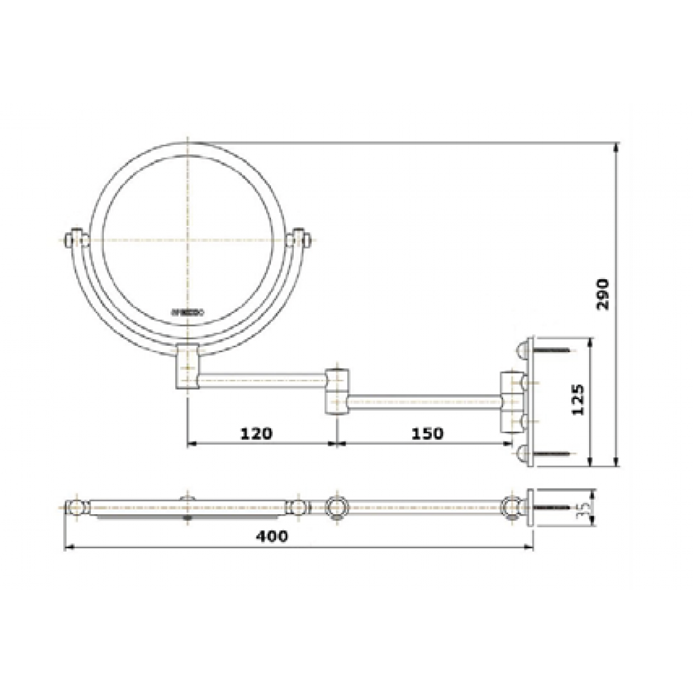 Косметическое зеркало, Nicolazzi, Minimale, цвет-Polished Nickel