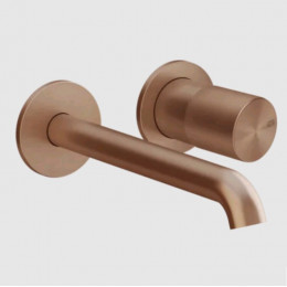 Смеситель для раковины, Gessi, Habito Unito, цвет-Copper Brushed PVD