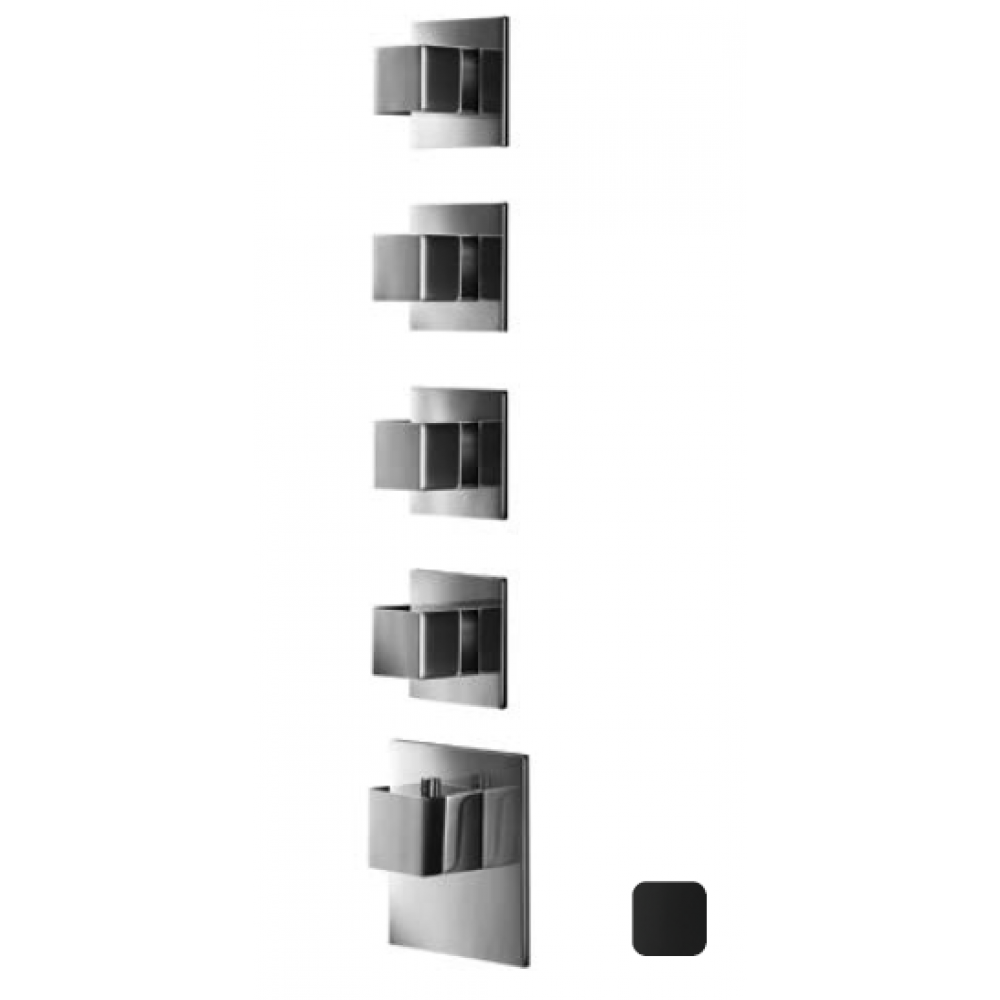 Смеситель для душа, Almar, Water Control High Flow, на 4 потребителя, цвет-черный матовый (Товар заказной, возврату не подлежит)