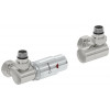 Автоматический терморегулятор, Сунержа, 3D, G 1/2" НР х G 3/4" НГ, набор, левый, цвет-сталь без покрытия/хром