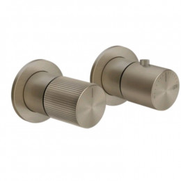 Смеситель для душа, Gessi, Habito Rigato, на 2 потребителя, цвет-Finox Brushed Nickel