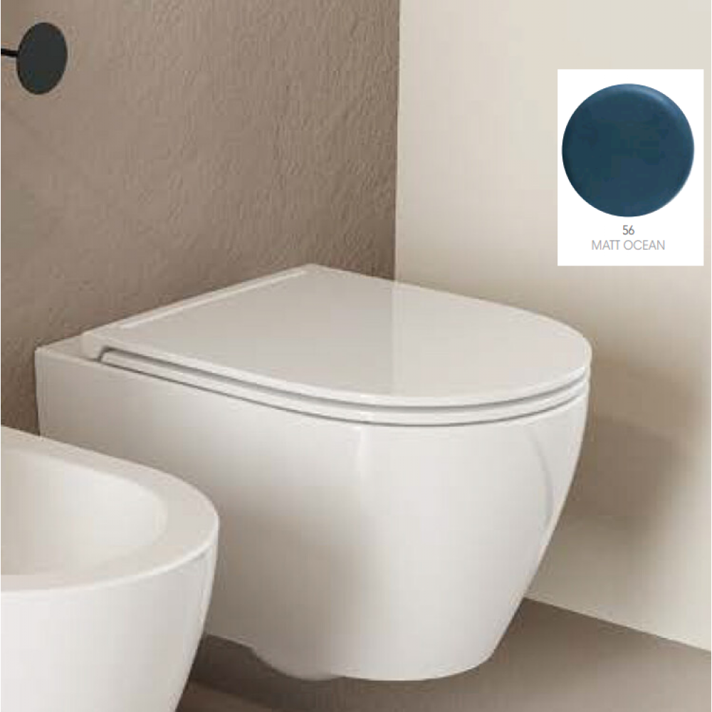 Сиденье для унитаза, Scarabeo, Moon, шг 360*505, цвет-океан матовый (Ocean matt)