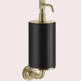 Дозатор для жидкого мыла, Gessi, VENTI20, шгв 75*136*254, цвет дозатора-Brushed Brass PVD/чёрный