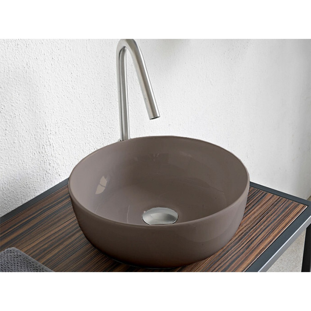 Раковина, Scarabeo, Glam, шгв 330*330*125, отверстия для смесителя-отсутствуют, цвет-Sand matt