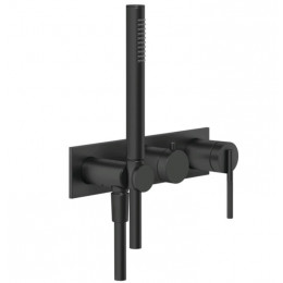 Смеситель для душа, Gessi, Ingranaggio, на 2 потребителя, цвет-Black Metal Brushed PVD