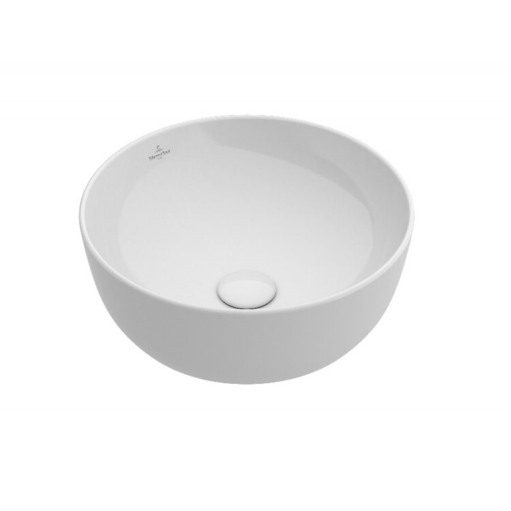 Раковина, Villeroy&Boch, Artis, шгв 430*430*125, отверстия для смесителя-отсутствуют, CeramicPlus, цвет-альпийский белый