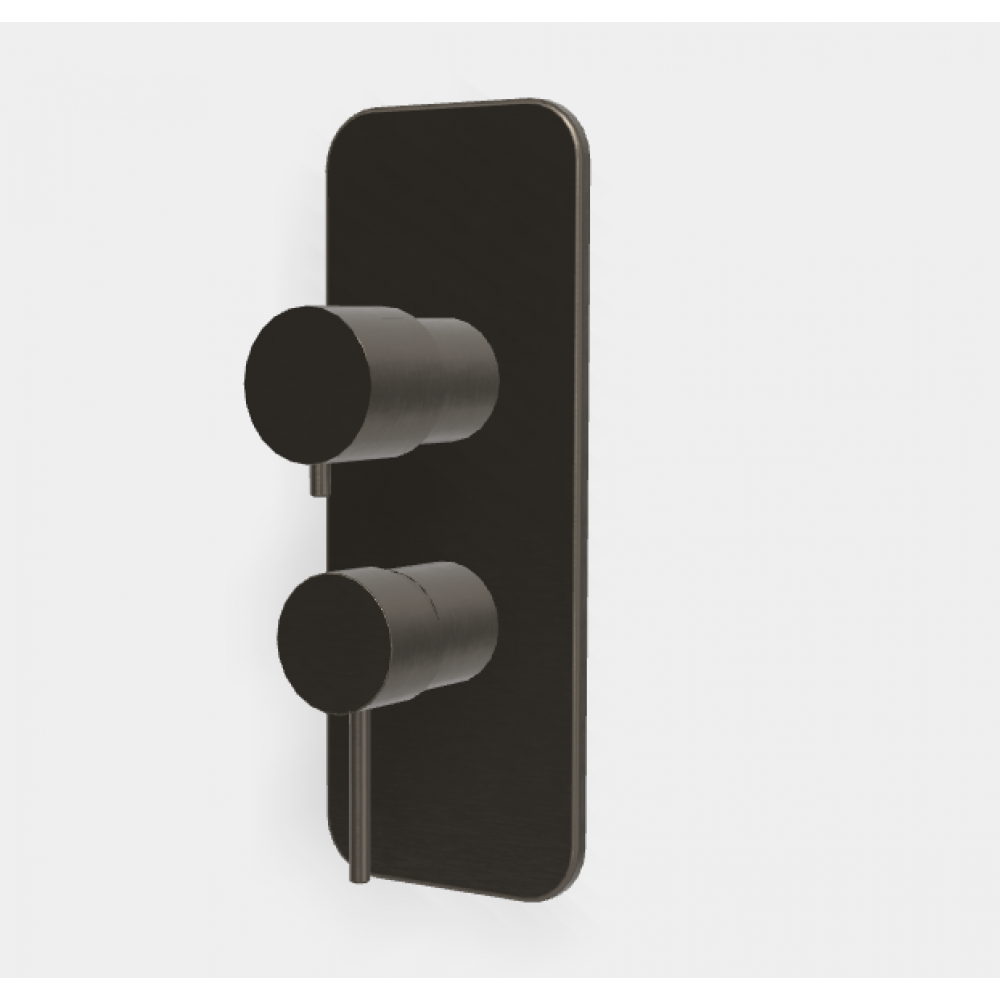 Смеситель для душа, Fima Carlo Frattini, Spillo Up, на 2/3 потребителя, цвет-хром черный брашированный