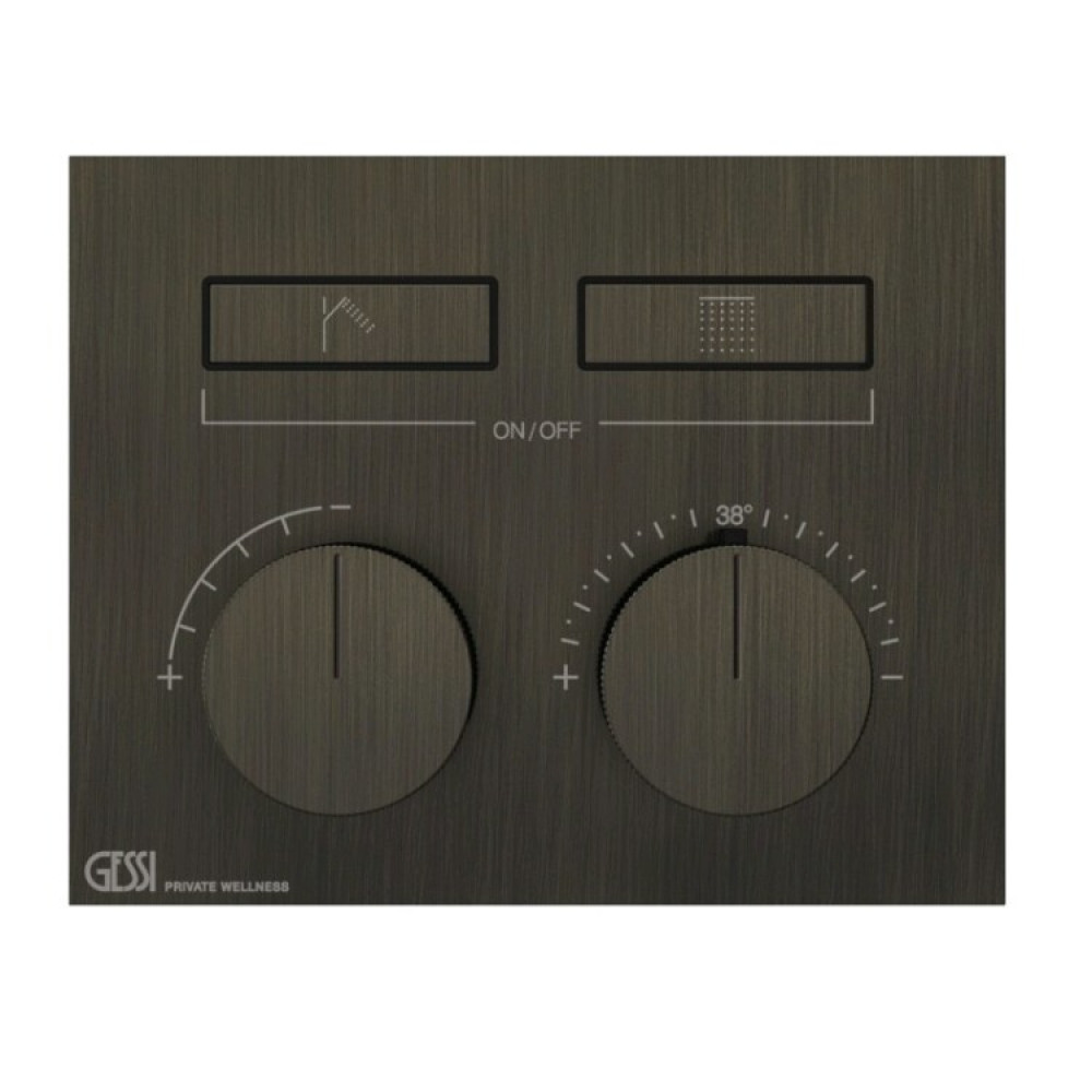 Смеситель для душа, Gessi, HI-FI, на 2 потребителя, цвет-Aged Bronze