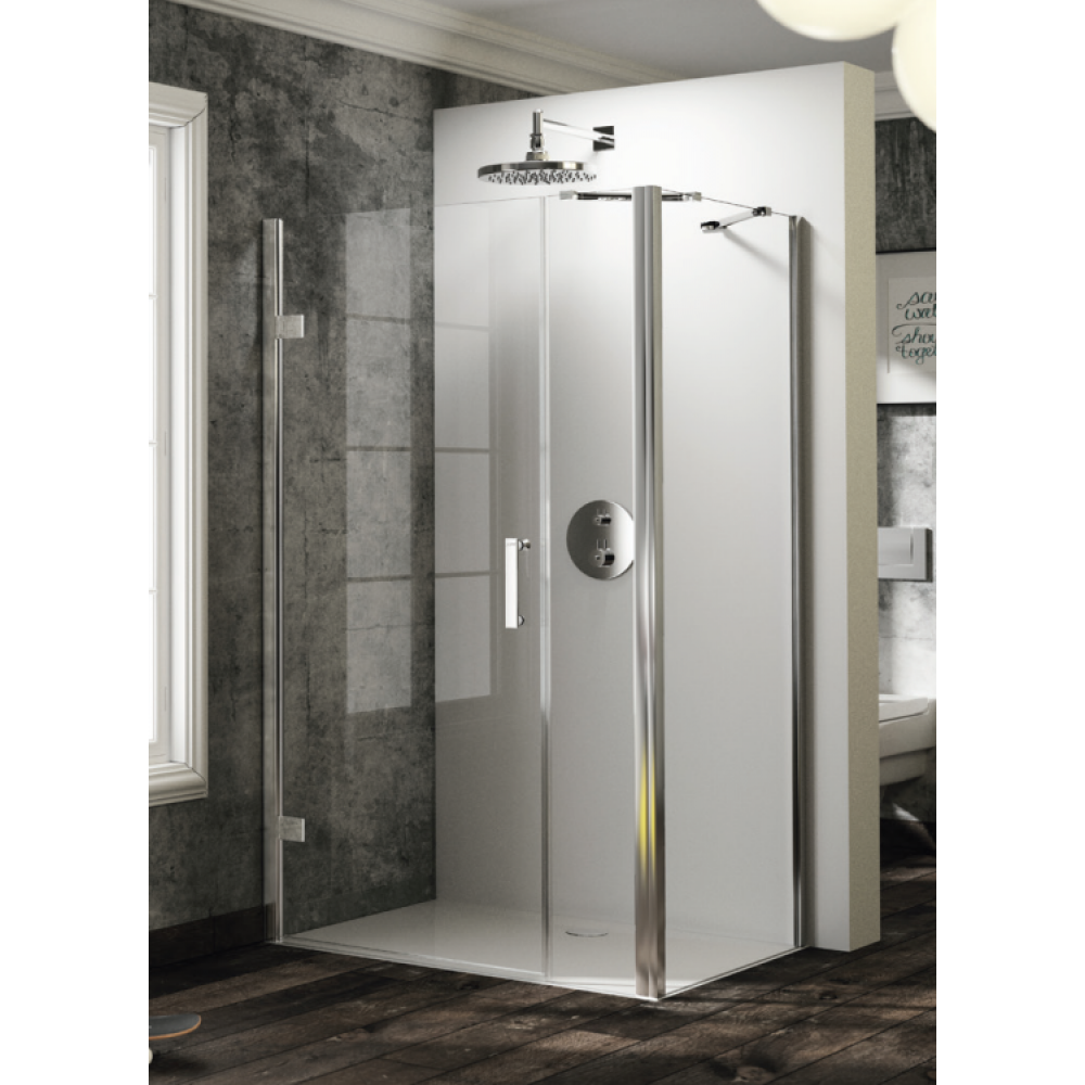 Дверь, Huppe, Solva, шв 1200*2000, петли-справа, цвет фурнитуры-черный, цвет стекла-рифленое, Anti-Plaque