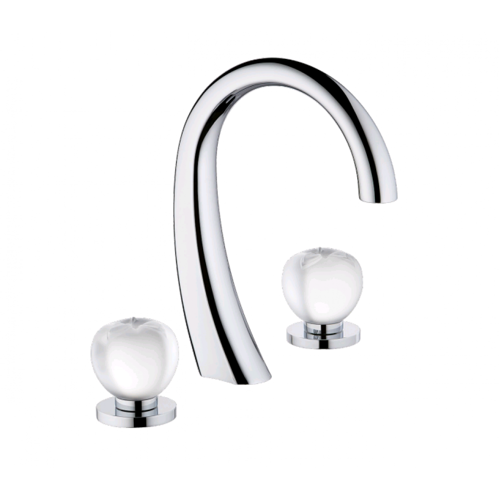 Смеситель для раковины, THG, Pomme cristal clair satiné, цвет-никель матовый PVD