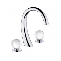 Смеситель для раковины, THG, Pomme cristal clair satiné, цвет-никель матовый PVD