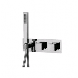 Смеситель для душа, Fima Carlo Frattini, Fimatherm, на 2 потребителя, цвет-никель брашированный