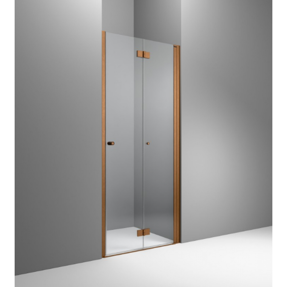 Дверь, Radaway, Nes DWB, шв 969*2200, петли-справа, медь брашированная, цвет стекла-матовое (сатин), Easy Clean