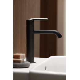 Смеситель для раковины, Duravit, Balcoon, FreshStart, MinusFlow, цвет-черный матовый