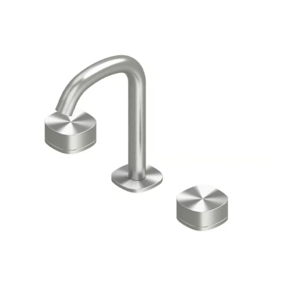 Смеситель для раковины, Quadro design, SUPER, цвет-сталь брашированная