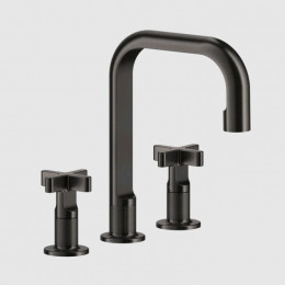 Смеситель для раковины, Gessi, Inciso, цвет-Black Metal Brushed PVD
