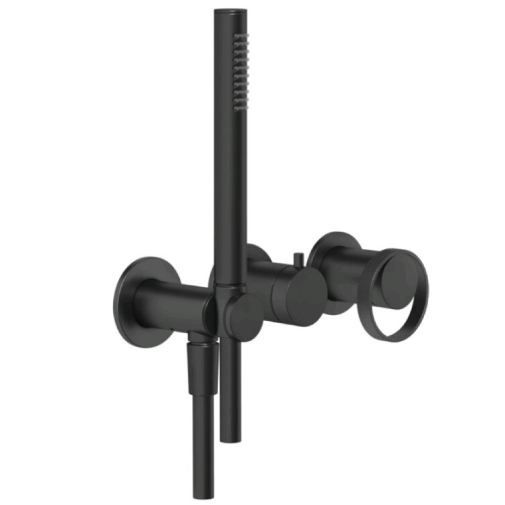 Смеситель для душа, Gessi, Anello, на 2 потребителя, цвет-черный матовый