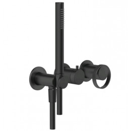Смеситель для душа, Gessi, Anello, на 2 потребителя, цвет-черный матовый
