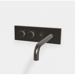 Смеситель для раковины, Fima Carlo Frattini, Switch ON, цвет-черный хром брашированный