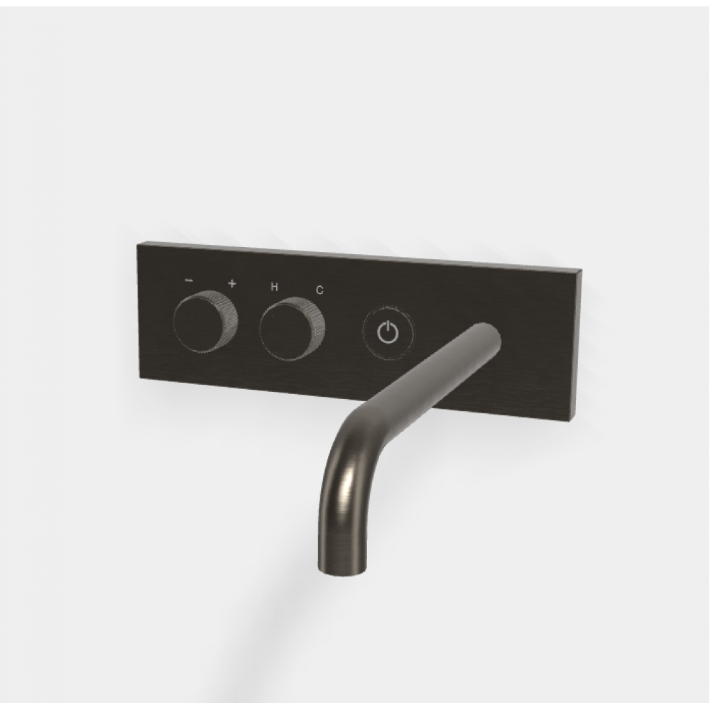 Смеситель для раковины, Fima Carlo Frattini, Switch ON, цвет-черный хром брашированный