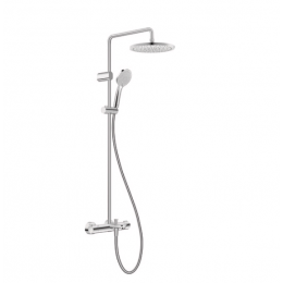 Душевая стойка, Duravit, Wave, с термостатическим смесителем с изливом, цвет-хром