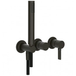 Смеситель для душа, Gessi, Inciso Bath&Shower, на 2 потребителя, цвет-Aged Bronze