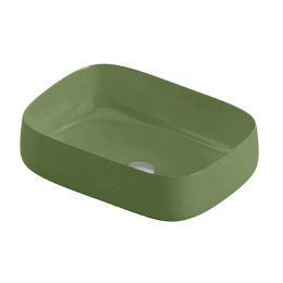 Раковина, Artceram, Cognac Quadro, шгв 560*410*150, отверстия для смесителя-1, Saniglaze, цвет-Green salvia