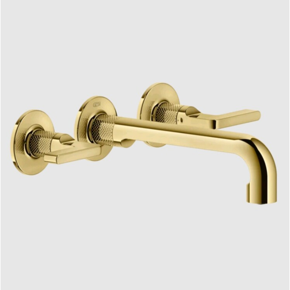 Смеситель для раковины, Gessi, Inciso, цвет-Gold PVD