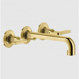 Смеситель для раковины, Gessi, Inciso, цвет-Gold PVD