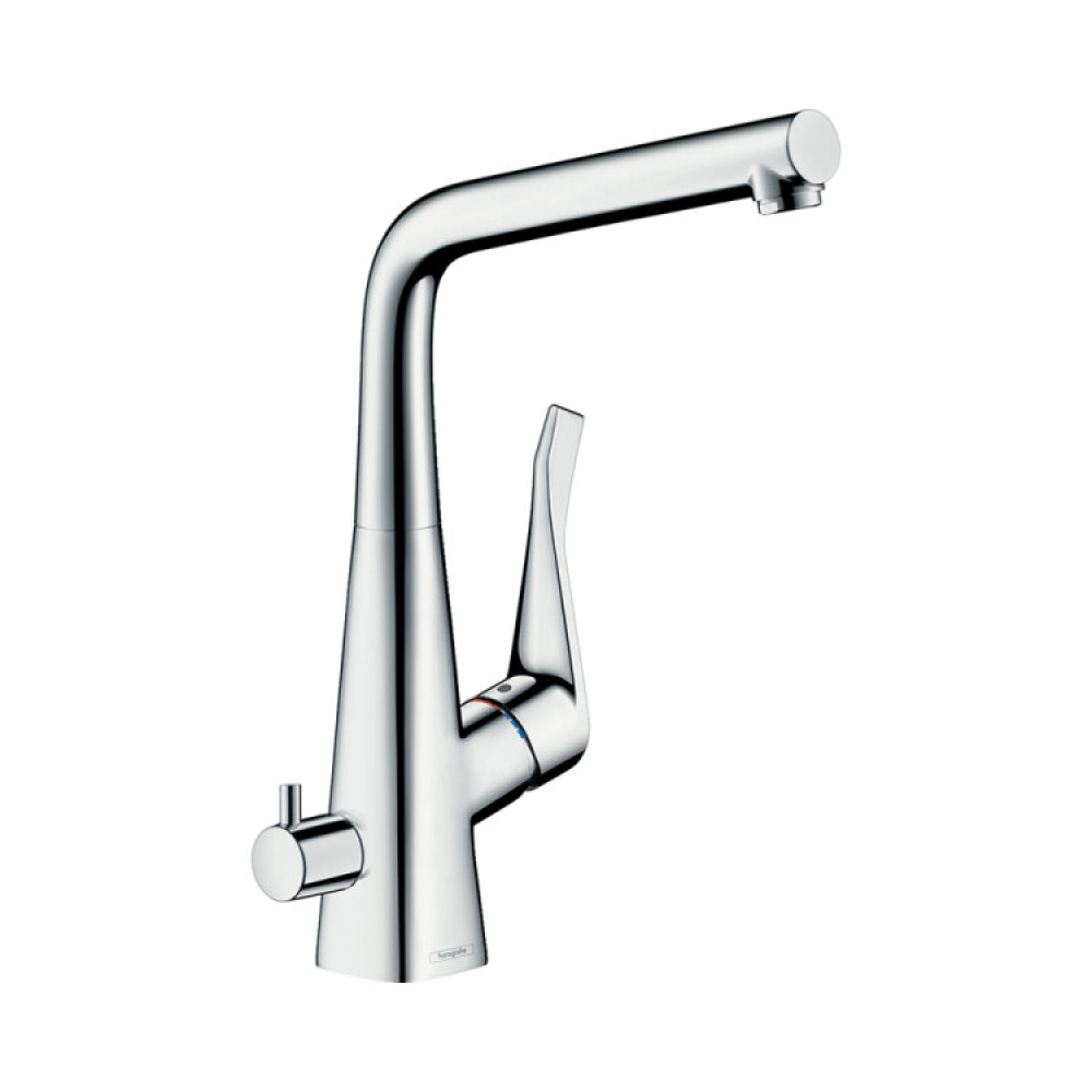 Смеситель для кухни, Hansgrohe, Metris M71, с запорным вентилем, цвет-хром