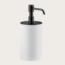 Дозатор для жидкого мыла, Gessi, Rilievo, шгв 75*97*194, цвет дозатора-Black Metal PVD/белый
