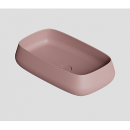 Раковина, Alice, NUR, шгв 600*350*140, отверстия для смесителя-отсутствуют, Aliglaze+, цвет-лиловый матовый (Malva matt)