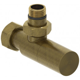 Вентиль, Сунержа, G 1/2" НР х G 3/4" НГ, угловой, цилиндр, цвет-бронза состаренная