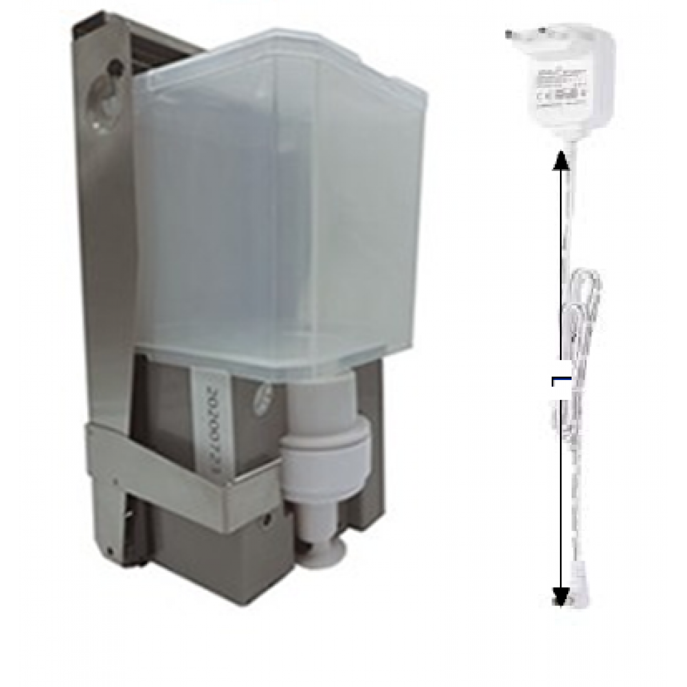 Дозатор для жидкого мыла, Mediclinics, шгв 105*117*241, с адаптером и каблем, длинна кабеля-1000 мм, цвет дозатора-сталь